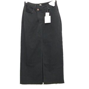 NWT Happily Grey Black Denim Skirt Size S